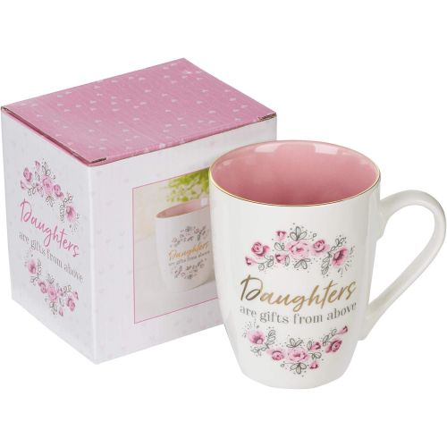 [아마존베스트]Christian Art Gifts Pink Bible Verse Mug | Daughters Are Gifts From Above James 1:17 Scripture Mug | Inspirational Coffee Cup & Christian Gift (12 oz Ceramic Cup)