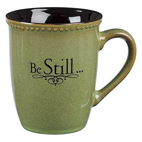  [아마존베스트]Christian Art Gifts Sage Green Stoneware Coffee/Tea Mug | Be Still  Psalm 46:10 Bible Verse | Inspirational Coffee/Tea Cup for Men and Women, 13 Ounce