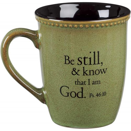  [아마존베스트]Christian Art Gifts Sage Green Stoneware Coffee/Tea Mug | Be Still  Psalm 46:10 Bible Verse | Inspirational Coffee/Tea Cup for Men and Women, 13 Ounce