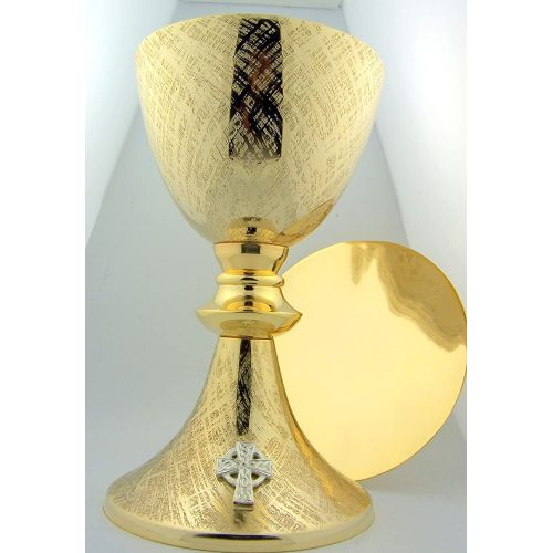  [아마존베스트]Christian Brands Celtic Brass Chalice and Paten Set, 8 1/4 Inch