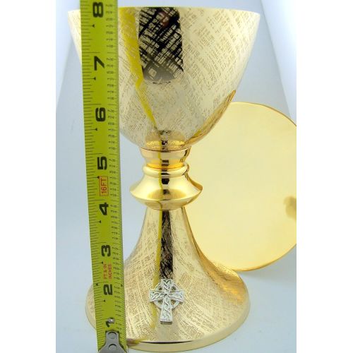  [아마존베스트]Christian Brands Celtic Brass Chalice and Paten Set, 8 1/4 Inch