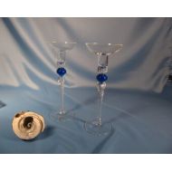 ChristophCreations HUNGARIAN CRYSTAL CANDLEHOLDERS, Set of Two Crystal Candle Stands, Set of Candle Stands made of European Crystal, 8 inch tall candle stnds