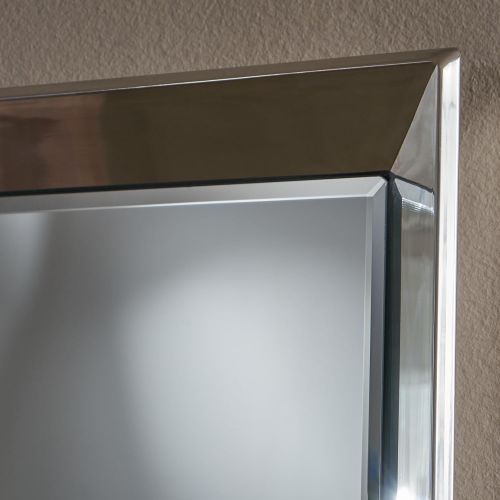  Christopher Knight Home Meriden Rectangular Wall Mirror, Clear and Stainless