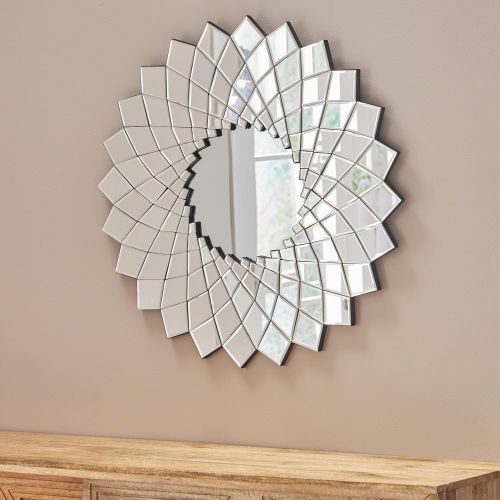  Christopher Knight Home 304282 Tzipora Glam Sunburst Wall Mirror, Clear