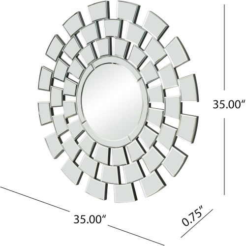  Christopher Knight Home 305225 Ethan Glam Circular Wall Mirror