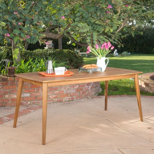  Christopher Knight Home Cote | Acacia Wood Outdoor Dining Table | Perfect for Patio | with Teak Finish