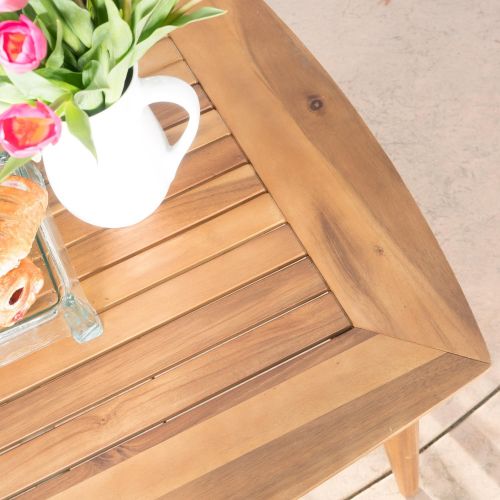  Christopher Knight Home Cote | Acacia Wood Outdoor Dining Table | Perfect for Patio | with Teak Finish