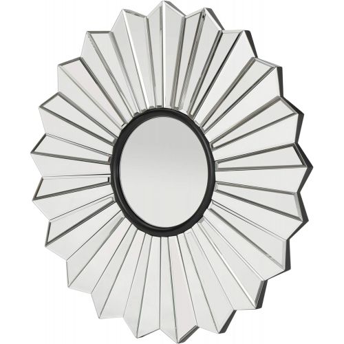  Christopher Knight Home Jacques Glam Flower Wall Mirror, Black / Clear