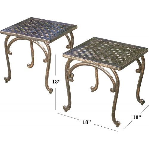  Christopher Knight Home Hyde Outdoor Cast Aluminium Accent Table (Set of 2)