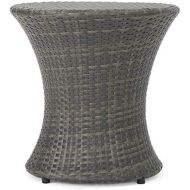 Great Deal Furniture Lorenzo Outdoor Grey Wicker Accent Table