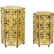 Christopher Knight Home (Set of 2) Utica Antique Style Yellow Accent Table