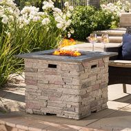 Christopher Knight Home Rogers 32 Stone Square Fire Pit with Counter Top (Grey)
