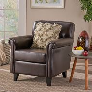 Christopher Knight Home 238597 Veronica Tufted Leather Club Chair, Brown