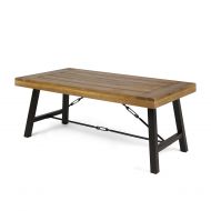 Christopher Knight Home 304397 Catriona Coffee Table, Teak Finish/Rustic Metal