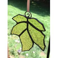 /ChristysCauldron Stained Glass Leaf Sun-Catcher (yellow)