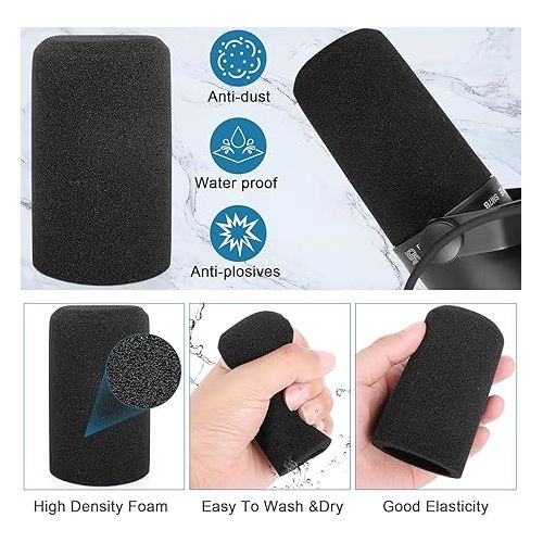  Windscreen for SM7B, 2Pack Microphone Pop Filter Foam Cover Compatible with Shure SM7B, Mic Cover Replacement for Noise Reduction By ChromLives, Black