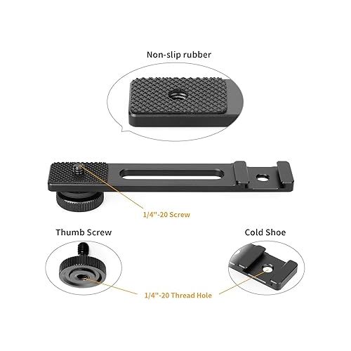  ChromLives Cold Shoe Bracket Extension Bar, Hot Shoe Extension, Microphone Mount with 1/4'' Tripod Screw Compatible with Mirrorless Camera Vlogging Sony A6400 6300 6500 6000 Zhiyun 4 DJI Osmo Pocket