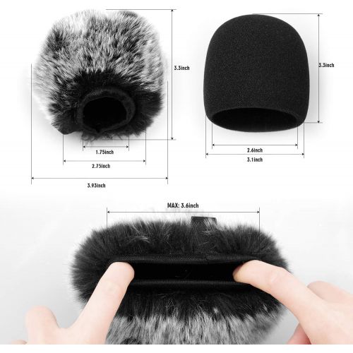  Microphone Cover with Pop Filter, 3 in 1 Mic Furry Windscreen Microphone Foam Cover Pop Filter Compatible with Blue Yeti and Yeti Pro Condenser by ChromLives, Combo 3Pack