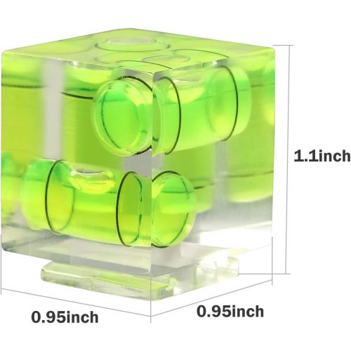  Camera Hot Shoe Level, Chromlives 3 Axis Spirit Bubble Level Standard Shoe Level Mount Compatible with DSLR Film Camera Canon Nikon Olympus Pentax