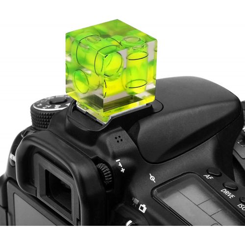  Camera Hot Shoe Level, Chromlives 3 Axis Spirit Bubble Level Standard Shoe Level Mount Compatible with DSLR Film Camera Canon Nikon Olympus Pentax