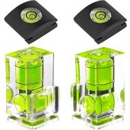 Hot Shoe Level, 4Pack ChromLives Hot Shoe Bubble Level Camera Hot Shoe Cover 2 Axis Bubble Spirit Level Compatible with DSLR Film Camera Canon Nikon Olympus,Combo Pack - 2 Axis and