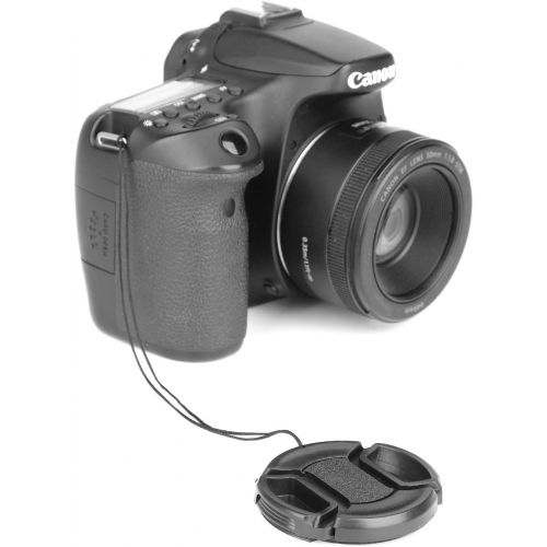  ChromLives Camera 52mm Lens Cap Center Pinch with Lens Cap Leash Hole Bundle Compatible with Nikon Sony Canon DSLR Cameras & Other DSLR Cameras UV Lens (52mm)- 4 Pack