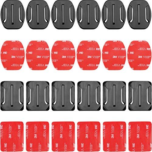  Adhesive Mount Compatible with Gopro,ChromLives 3M Helmet Sticky Mounts,Curved and Flat Adhesive Stickers Mount, 24pcs Helmet Mount Adhesive Pad Set Compatible with Gopro Hero 8 7