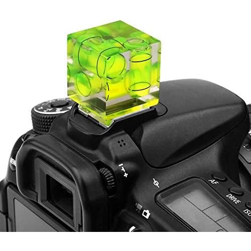  Camera Hot Shoe Level, Chromlives 3 Axis Spirit Bubble Level Standard Shoe Level Mount Compatible with DSLR Film Camera Canon Nikon Olympus Pentax