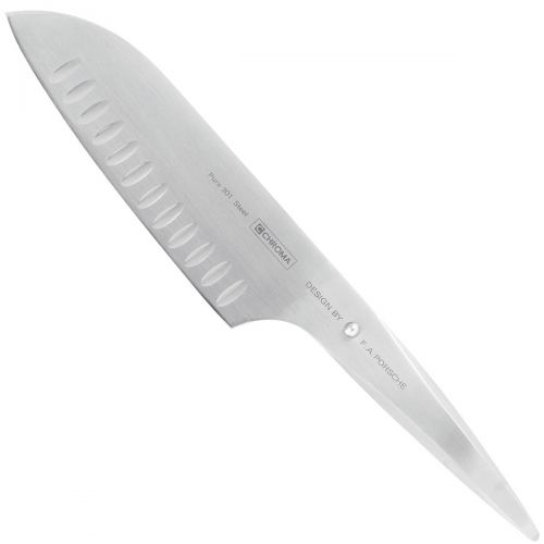  Chroma P-21 Santoku Messer mit Kullenschliff fuer Gemuese 17.8 cm