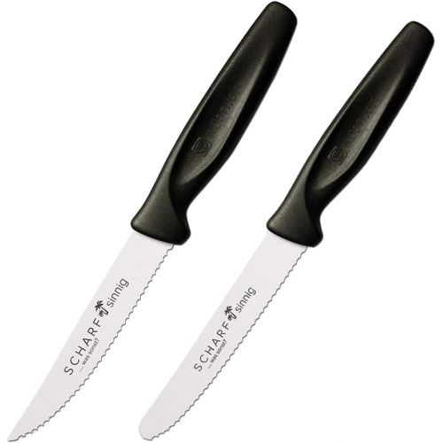  Chroma / SCHARFsinnig Chroma Messer Set P-18649 4-teilig Type 301 plus je 1 x SCHARFsinnig Messer Brotzeit & Steak