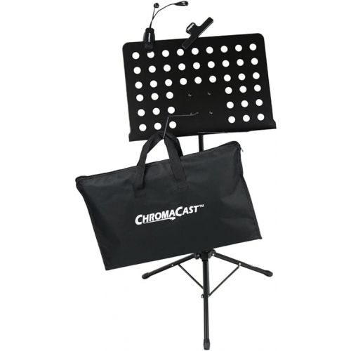  ChromaCast Pro Series Folding Bundle with Stand, Light, Bag & Sheet Music Clip, (Black) (CC-PS-MSTAND-KIT-11)