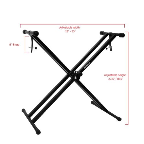  ChromaCast CC-KSTAND Double Braced X-Style Pro Series Keyboard Stand with Locking Straps