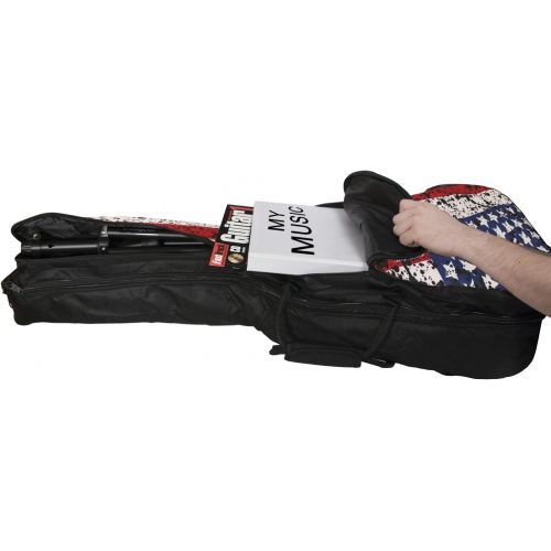  ChromaCast Padded Electric Guitar Gig Bag with American Flag Graphics