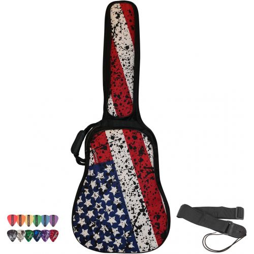  ChromaCast Padded Electric Guitar Gig Bag with American Flag Graphics