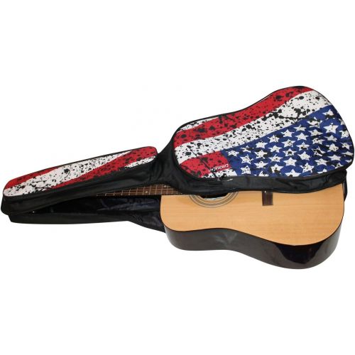  ChromaCast Padded Electric Guitar Gig Bag with American Flag Graphics