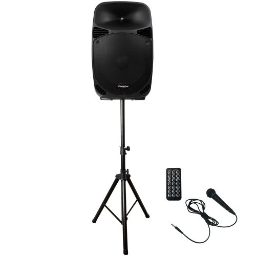  ChromaCast Portable PA 2 Channel 2 Way Active 150 watt Sound System w Bluetooth, Microphone & Stand