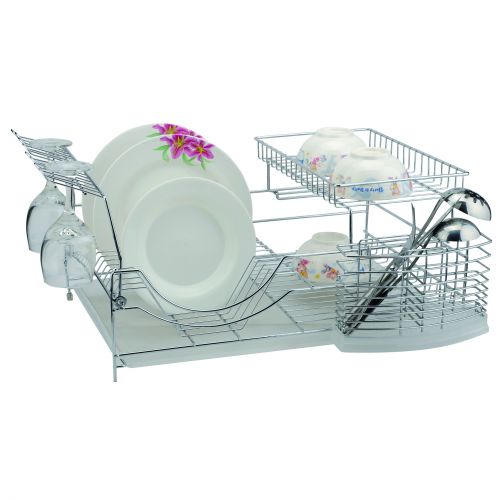  Chrome 18.5 inch Dish Rack with Utensil Holder, Cup Rack and Trayby Better Chef