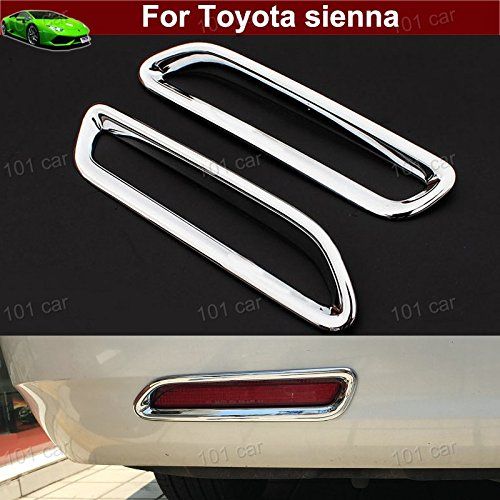  Kaitian 2pcs ABS Chrome Rear Fog Light Lamp Frame Molding Cover Trim Strip Decorative Emblems For Toyota Sienna 2011 2012 2013 2014 2015 2016 2017 2018