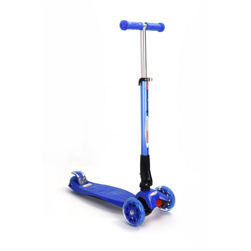  Chromewheels Mega GlideKick 3-Wheel Foldable Scooter With Lightup Wheels & Extendable T-Bar - Blue