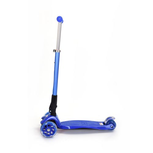  Chromewheels Mega GlideKick 3-Wheel Foldable Scooter With Lightup Wheels & Extendable T-Bar - Blue