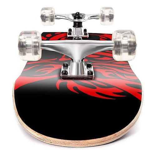  ChromeWheels 31 inch Skateboard Double Kick Skate Board Cruiser Longboard 8 Layer Maple Deck Skateboards for Kids and Beginners