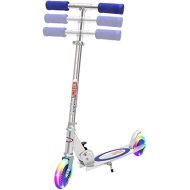 ChromeWheels Scooter for Kids, Deluxe 2 Wheel Kick Scooters 4 Adjustable Height with LED Light Up Wheels, for Age 5 up Girls Boys, 132lb Weight Limit