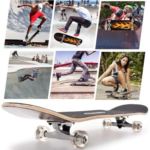 ChromeWheels 31 inch Skateboard Double Kick Skate Board Cruiser Longboard 8 Layer Maple Deck Skateboards for Kids and Beginners