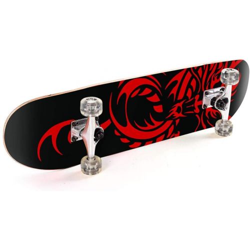  ChromeWheels 31 inch Skateboard Double Kick Skate Board Cruiser Longboard 8 Layer Maple Deck Skateboards for Kids and Beginners