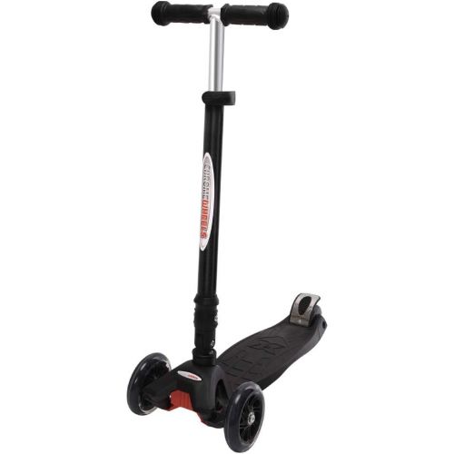  ChromeWheels Scooters for Kids, Deluxe Kick Scooter Foldable 4 Adjustable Height 132lbs Weight Limit 3 Wheel, Lean to Steer LED Light Up Wheels, Best Gifts for Girls Boys Age 3-12