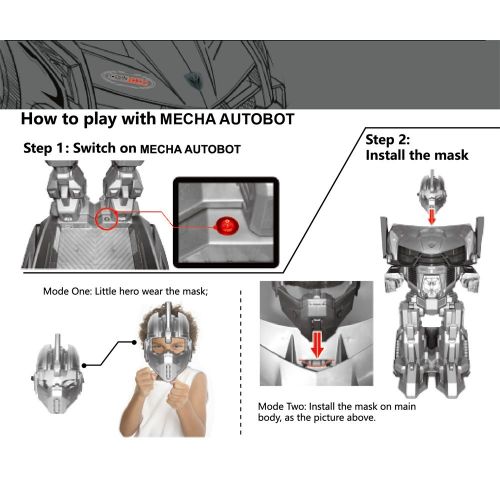  ChromeWheels Ride On Robot, Remote Control Electric Car for Kids, with Sound and Light, Color Silvery Gray