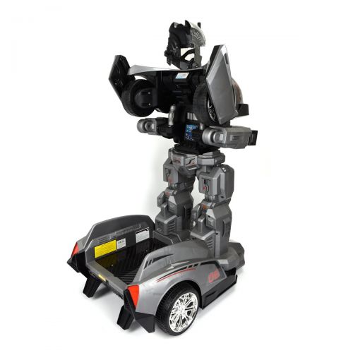  ChromeWheels Ride On Robot, Remote Control Electric Car for Kids, with Sound and Light, Color Silvery Gray