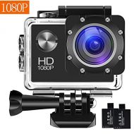 Chtreme Action Camera, 12MP 1080P 2 Inch LCD Screen, Waterproof Sports Cam 120 Degree Wide Angle Lens, 30m Sport Camera DV Camcorder with with 2 Rechargeable Batteries and Mounting Accesso