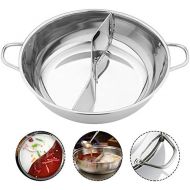 [아마존베스트]Chuanfeng Stainless Steel Hot Pot Wok with Dividers, 28 cm 32 cm 34 cm Diameter, Chinese Fire Pot Stainless Steel Pots Suitable for Induction Cookers, Gas Cookers, Without Cover