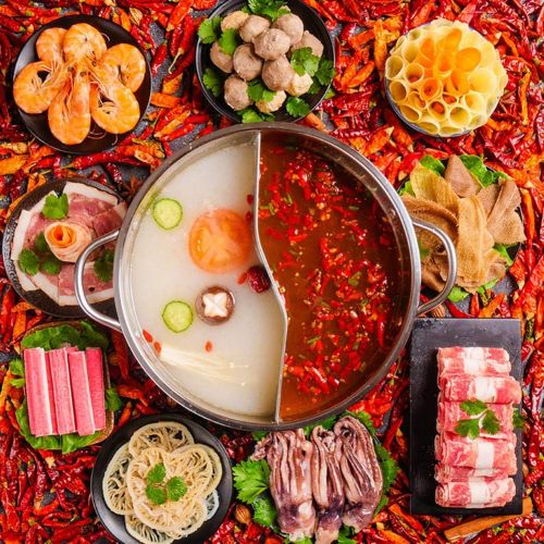  [아마존베스트]Chuanfeng Stainless Steel Hot Pot Wok with Dividers, 28 cm 32 cm 34 cm Diameter, Chinese Fire Pot Stainless Steel Pots Suitable for Induction Cookers, Gas Cookers, Without Cover